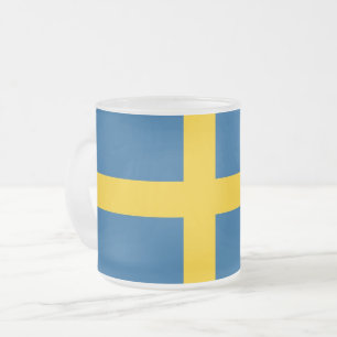 Mattierte kleine Tasse mit schwedischer Flagge