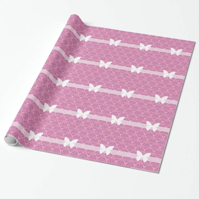 Mattierte Orchideenmatte mit Schmetterling Geschenkpapier (Ungerollt)
