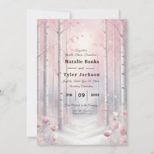 Mattierte Petals bei einer Winterwoodlandhochzeit Einladung