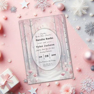 Mattierte Petals bei einer Winterwoodlandhochzeit Einladung