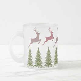 Mattierte Rentier und Pine Tree Weihnachtsfeier Ta Mattglastasse