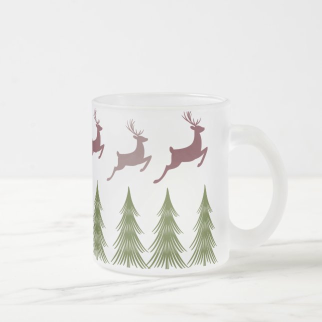 Mattierte Rentier und Pine Tree Weihnachtsfeier Ta Mattglastasse (Rechts)