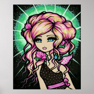 Mattierte Rose Angel Fairy Fantasy Art Poster