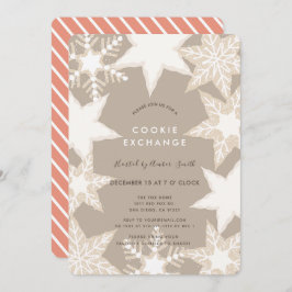 Mattierte Schneeflocken Brown Cookie Exchange Part Einladung
