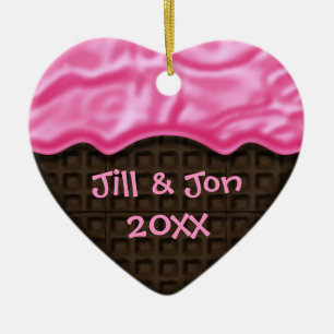 Mattierte Schokolade Süß Herz Custom Foto Ce Keramik Ornament