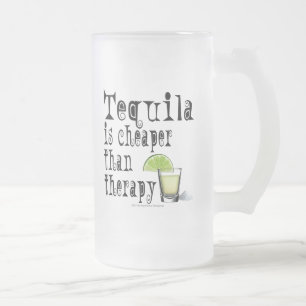 MATTIERTE STEIN-TASSE - TEQUILA, KÄPFER ALS THERAP MATTGLAS BIERGLAS
