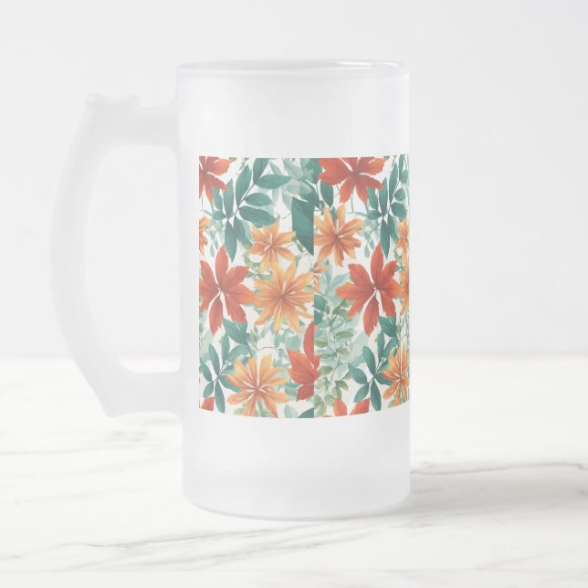 Mattierte Tasse 16oz-Blätter und Naturmuster (Links)