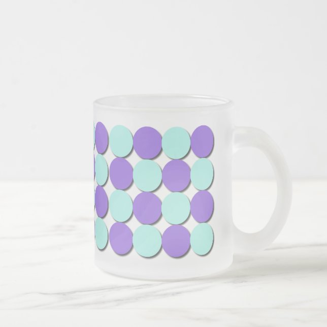 Mattierte Tasse Aqua & Blue Polka Dots (Rechts)