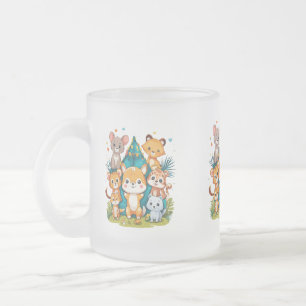 Mattierte Tasse aus Glas - 10 oz   Süße Tier Illus
