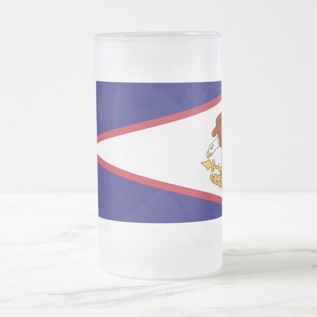 Mattierte Tasse aus Glas mit amerikanischer Flagge (Mittel)