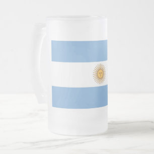 Mattierte Tasse aus Glas mit argentinischer Flagge