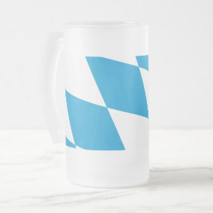 Mattierte Tasse aus Glas mit bayerischer Flagge