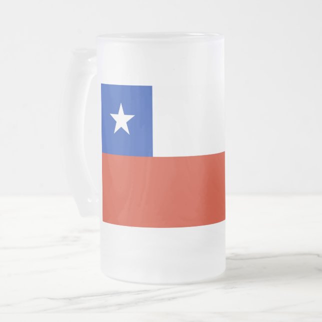 Mattierte Tasse aus Glas mit Chile (Vorderseite Links)