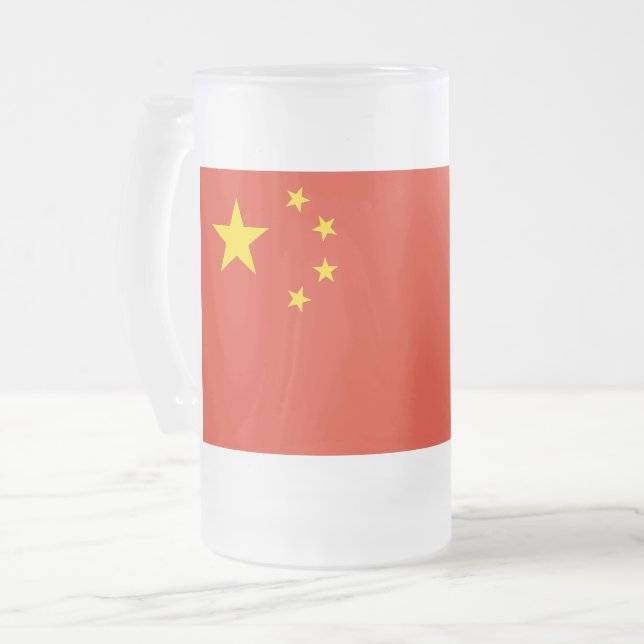 Mattierte Tasse aus Glas mit China (Vorderseite Links)