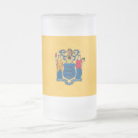 Mattierte Tasse aus Glas mit der Fahne New Jersey