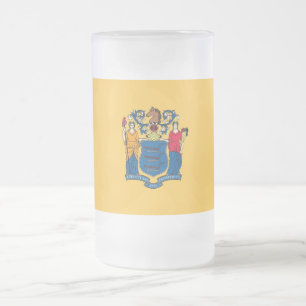 Mattierte Tasse aus Glas mit der Fahne New Jersey