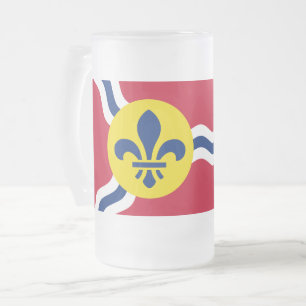 Mattierte Tasse aus Glas mit der Fahne von St. Lou