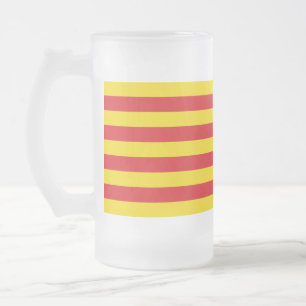 Mattierte Tasse aus Glas mit der Flagge Katalonien