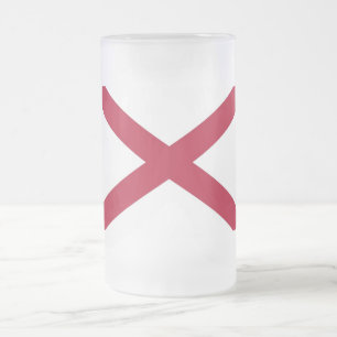 Mattierte Tasse aus Glas mit der Flagge von Alabam