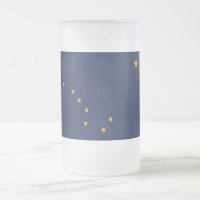 Mattierte Tasse aus Glas mit der Flagge von Alaska