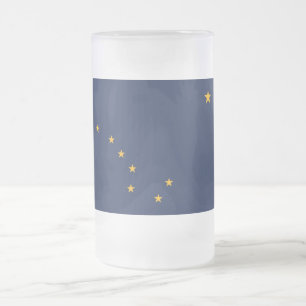 Mattierte Tasse aus Glas mit der Flagge von Alaska