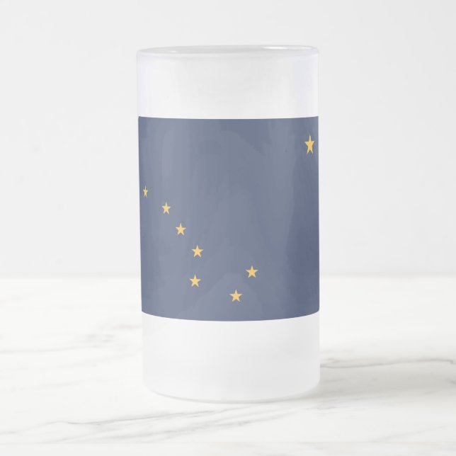 Mattierte Tasse aus Glas mit der Flagge von Alaska (Mittel)