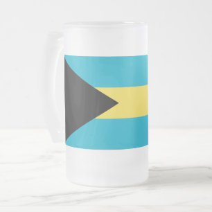 Mattierte Tasse aus Glas mit der Flagge von Bahama