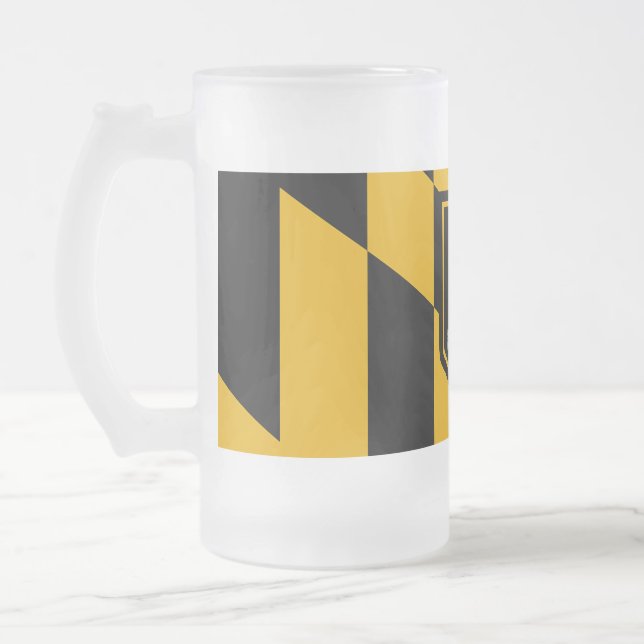 Mattierte Tasse aus Glas mit der Flagge von Baltim (Links)