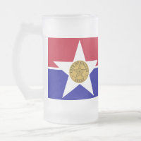 Mattierte Tasse aus Glas mit der Flagge von Dallas