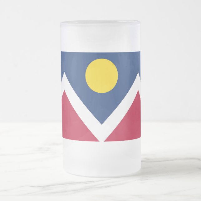 Mattierte Tasse aus Glas mit der Flagge von Denver (Mittel)