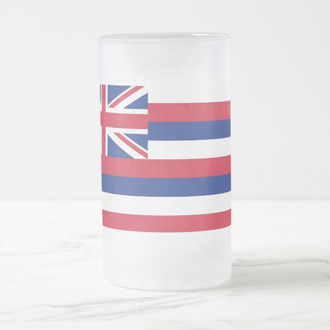 Mattierte Tasse aus Glas mit der Flagge von Hawaii (Mittel)