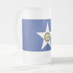 Mattierte Tasse aus Glas mit der Flagge von Housto