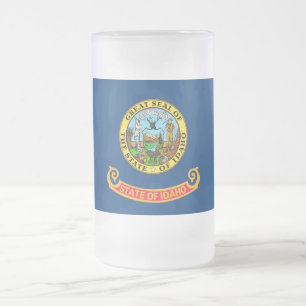 Mattierte Tasse aus Glas mit der Flagge von Idaho,