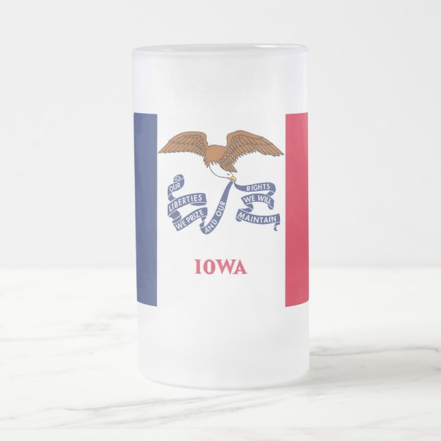 Mattierte Tasse aus Glas mit der Flagge von Iowa,  (Mittel)