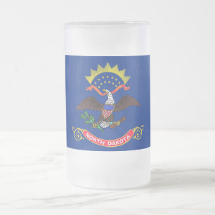 Mattierte Tasse aus Glas mit der Flagge von North 