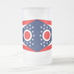 Mattierte Tasse aus Glas mit der Flagge von Ohio, 