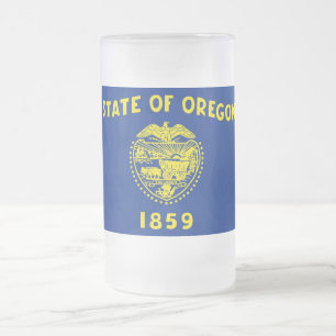 Mattierte Tasse aus Glas mit der Flagge von Oregon