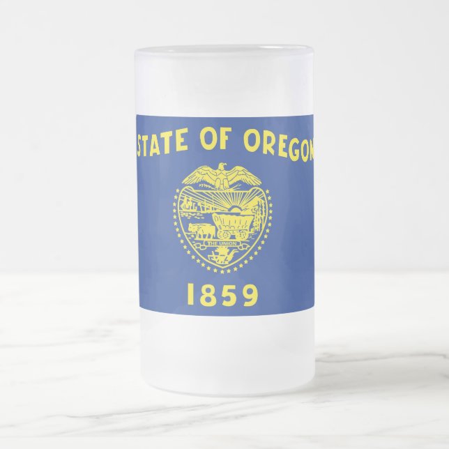 Mattierte Tasse aus Glas mit der Flagge von Oregon (Mittel)