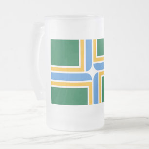 Mattierte Tasse aus Glas mit der Flagge von Portla