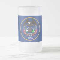 Mattierte Tasse aus Glas mit der Flagge von Utah,