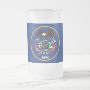 Mattierte Tasse aus Glas mit der Flagge von Utah, 