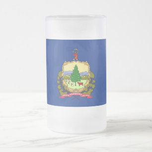 Mattierte Tasse aus Glas mit der Flagge von Vermon