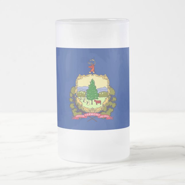 Mattierte Tasse aus Glas mit der Flagge von Vermon (Mittel)
