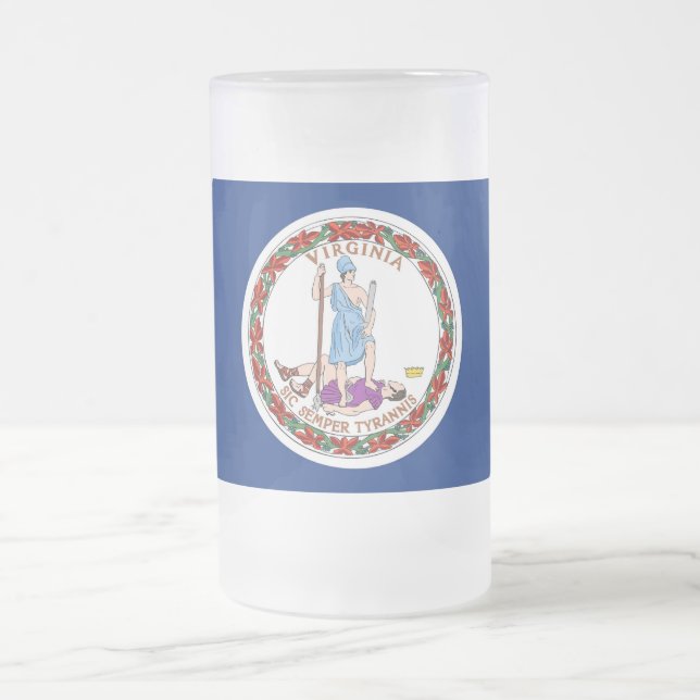 Mattierte Tasse aus Glas mit der Flagge von Virgin (Mittel)