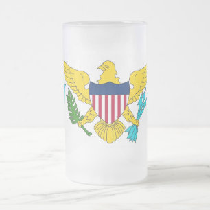 Mattierte Tasse aus Glas mit Flagge der Jungfrau, 
