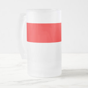 Mattierte Tasse aus Glas mit indonesischer Flagge