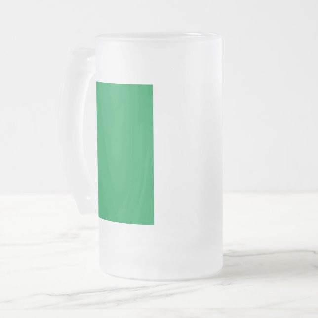 Mattierte Tasse aus Glas mit irischer Flagge (Vorderseite Links)