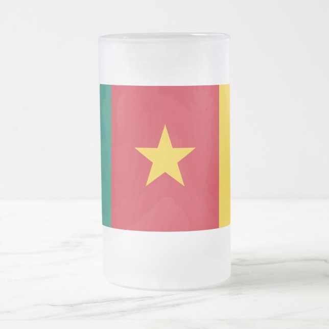 Mattierte Tasse aus Glas mit Kamerun (Mittel)