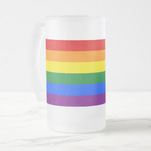 Mattierte Tasse aus Glas mit Rainbow Pride-Fahne f
