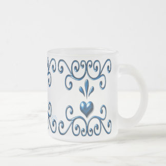 Mattierte Tasse aus Glassrost, blau